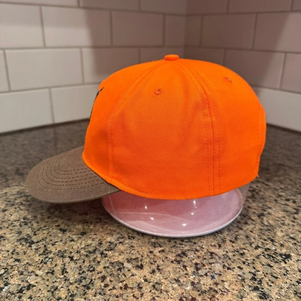 Vtg Pheasants Forever Outdoor Cap Hunting Hat Adjustable Orange Brown Made in US